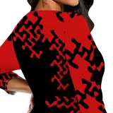 1 Piece Custom Casual Digital Printing Long Sleeve Maxi Dresses