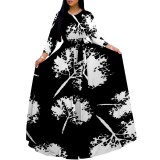 1 Piece Custom Casual Digital Printing V Neck Maxi Dresses