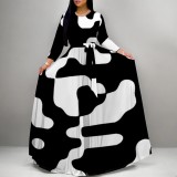 1 Piece Custom Casual Digital Printing V Neck Maxi Dresses