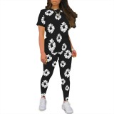 1 Piece Custom Casual Digital Printing Short Sleeve Pant Set