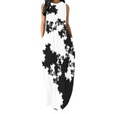 1 Piece Custom Casual Digital Printing Sleeveless Maxi Dresses