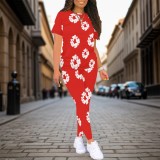 1 Piece Custom Casual Digital Printing Short Sleeve Pant Set