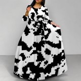 1 Piece Custom Casual Digital Printing V Neck Maxi Dresses