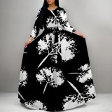 1 Piece Custom Casual Digital Printing V Neck Maxi Dresses