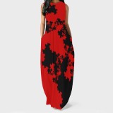 1 Piece Custom Casual Digital Printing Sleeveless Maxi Dresses