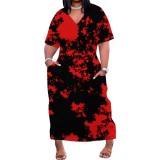 1 Piece Custom Casual Digital Printing Plus Size Maxi Dresses