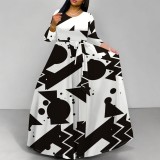 1 Piece Custom Casual Digital Printing V Neck Maxi Dresses