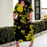 1 Piece Custom Casual Digital Printing Plus Size Maxi Dresses