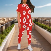 1 Piece Custom Casual Digital Printing Short Sleeve Pant Set