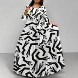 1 Piece Custom Casual Digital Printing V Neck Maxi Dresses