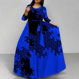 1 Piece Custom Casual Digital Printing Long Sleeve Maxi Dresses