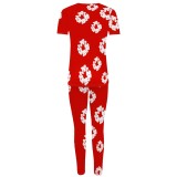 1 Piece Custom Casual Digital Printing Short Sleeve Pant Set
