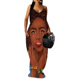1 Piece Custom Casual Digital Printing Straps Maxi Dresses