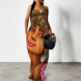 1 Piece Custom Casual Digital Printing Straps Maxi Dresses