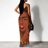 1 Piece Custom Casual Digital Printing Straps Maxi Dresses