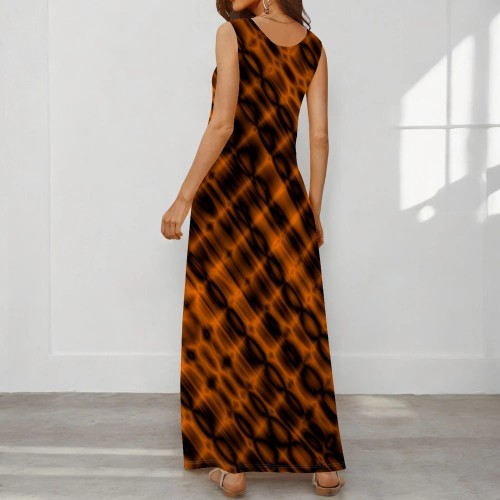 1 Piece Custom Casual Digital Printing Sleeveless Maxi Dresses