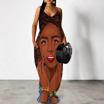 1 Piece Custom Casual Digital Printing Straps Maxi Dresses