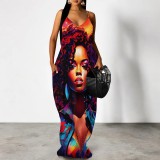 1 Piece Custom Casual Digital Printing Straps Maxi Dresses