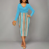 1 Piece Custom Casual Digital Printing V Neck Midi Dresses