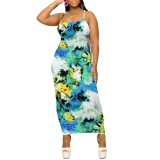 1 Piece Custom Casual Digital Printing Straps Long Dresses