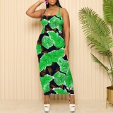 1 Piece Custom Casual Digital Printing Straps Long Dresses