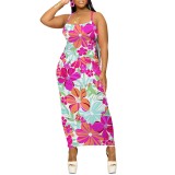 1 Piece Custom Casual Digital Printing Straps Long Dresses