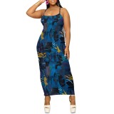 1 Piece Custom Casual Digital Printing Straps Long Dresses