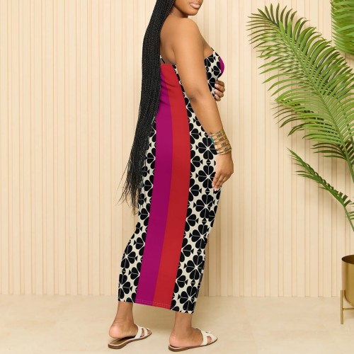 1 Piece Custom Casual Digital Printing Straps Long Dresses