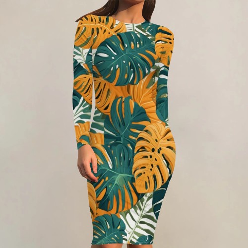 1 Piece Custom Casual Digital Printing O Neck Midi Dresses