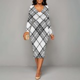 1 Piece Custom Casual Digital Printing V Neck Midi Dresses