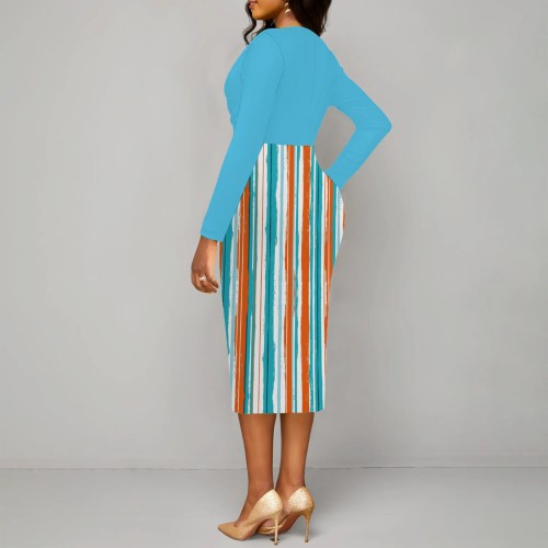 1 Piece Custom Casual Digital Printing V Neck Midi Dresses