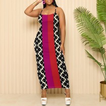 1 Piece Custom Casual Digital Printing Straps Long Dresses
