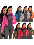 Puffer Jacket Cropped Zip Up Warm Quilted Winter Cotton-padded Coats
