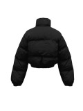 Puffer Jacket Cropped Zip Up Warm Quilted Winter Cotton-padded Coats