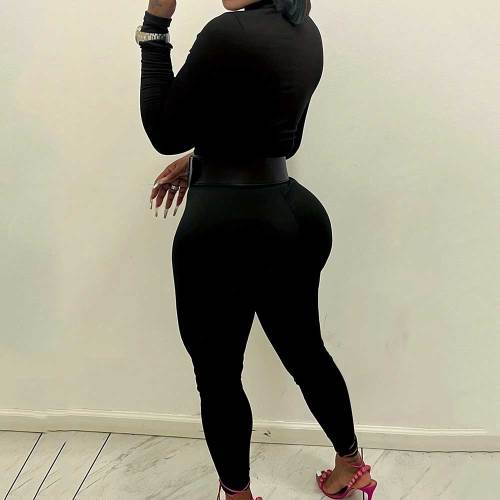 2pcs/Set Women's Cut Out Long Sleeve Pant Set