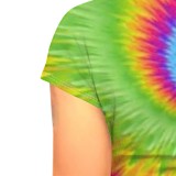 1 Piece Custom Casual Digital Printing Tie-dye Dot Short Sleeve Pant Set