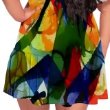1 Piece Custom Casual Digital Printing Plus Size V Neck Party Dress