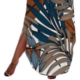 1 Piece Custom Casual Digital Printing Plus Size Straps Maxi Dress