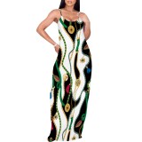 1 Piece Custom Casual Digital Printing Straps Maxi Dress