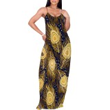 1 Piece Custom Casual Digital Printing Straps Maxi Dress