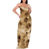1 Piece Custom Casual Digital Printing Straps Maxi Dress