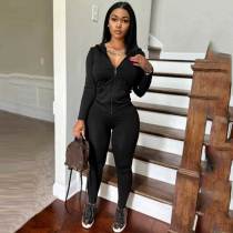 Casual Hooded Collar Long Sleeve Sweatshirt And Pants Jogger Set