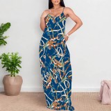1 Piece Custom Casual Digital Printing Straps Maxi Dress
