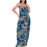 1 Piece Custom Casual Digital Printing Straps Maxi Dress