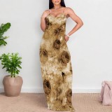 1 Piece Custom Casual Digital Printing Straps Maxi Dress