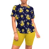 1 Piece Custom Casual Digital Printing Short Sleeve Short Set