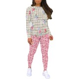 1 Piece Custom Casual Digital Printing Floral Sweatshirt Sweatpants Sets