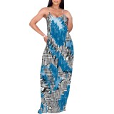 1 Piece Custom Casual Digital Printing Straps Maxi Dress