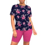 1 Piece Custom Casual Digital Printing Short Sleeve Short Set