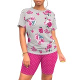 1 Piece Custom Casual Digital Printing Short Sleeve Short Set